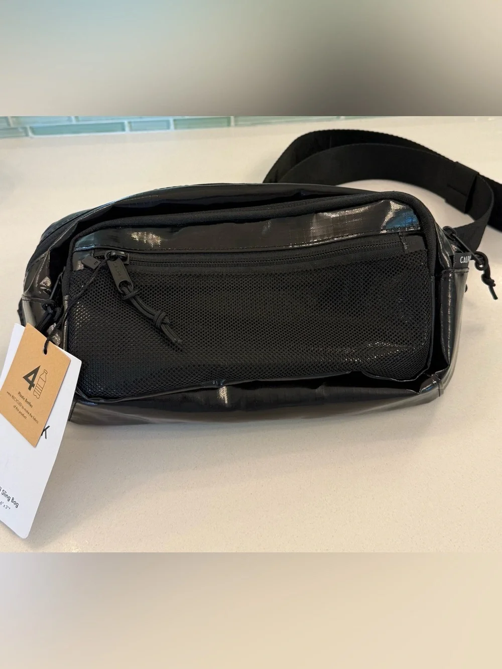 CALPAK Terra Small Sling Bag Obsidian Black Travel Crossbody Belt Bag Fanny NEW